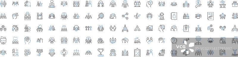 合作支持线性图标合集（协同）图片素材