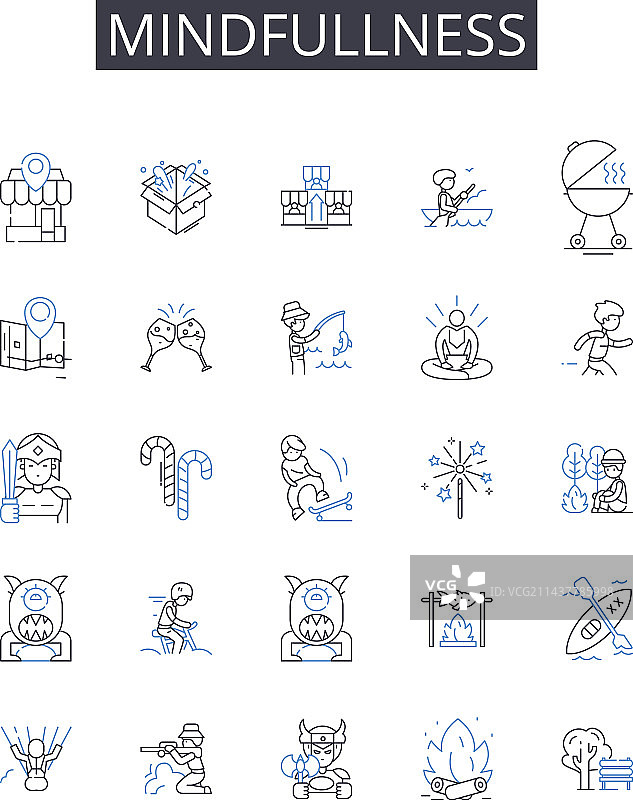 正念系列线性图标图片素材