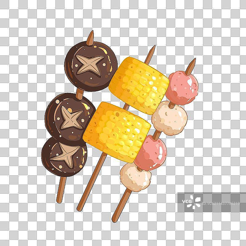 夏日烧烤烤串可爱矢量免抠元素图片素材