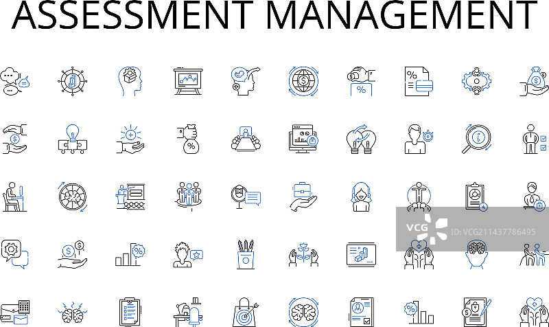 评估管理线性图标合集图片素材