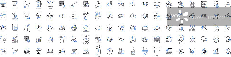 采矿业线性图标合集图片素材