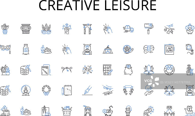 创意休闲线性图标合集图片素材