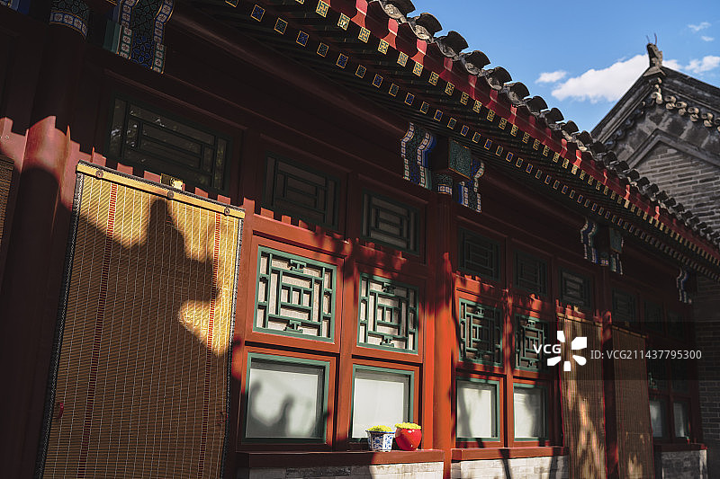 北京 白云观风景 传统建筑光影图片素材