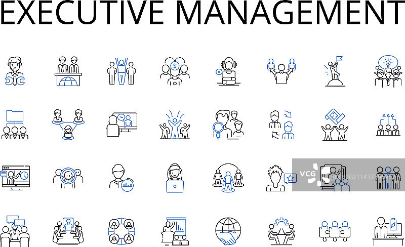 高管管理线性图标合集图片素材