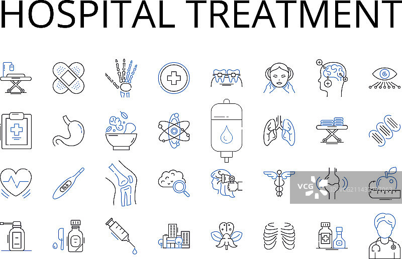 医院治疗系列线性图标图片素材