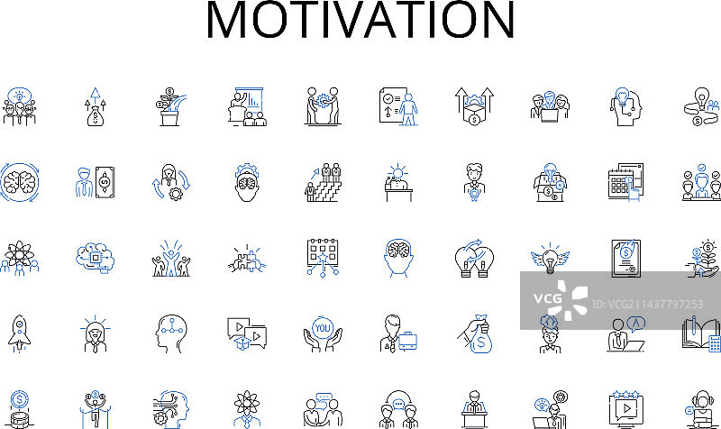 激励线性图标管理元素合集图片素材