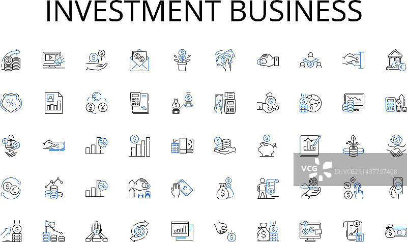 投资业务线条图标系列增长图片素材