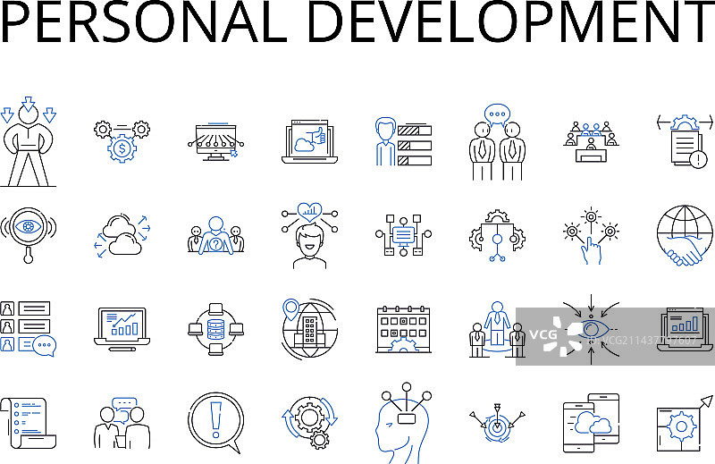 个人发展线条图标合集图片素材