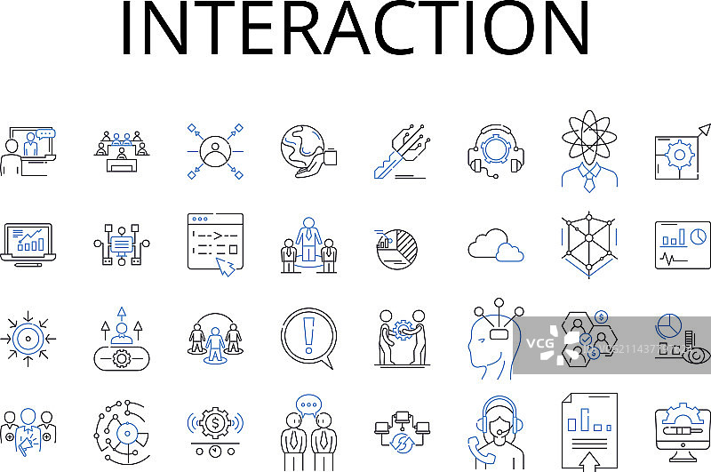互动线条图标合集：通信图片素材