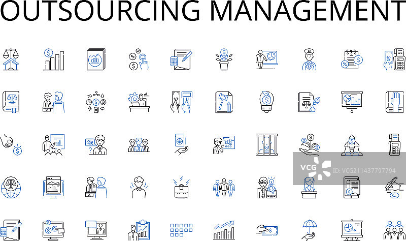外包管理线性图标合集图片素材