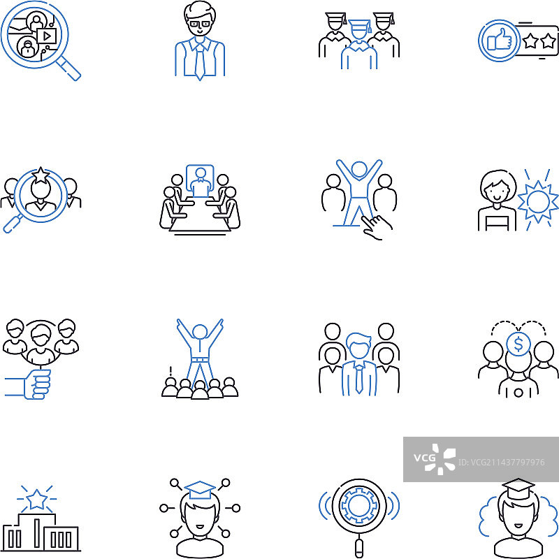 电钻和组织线条图标合集图片素材