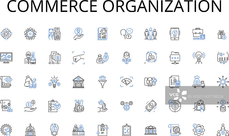 商业组织线性图标系列图片素材