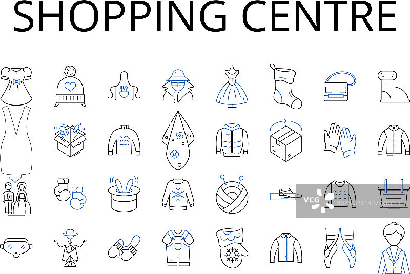 购物中心零售系列线性图标图片素材