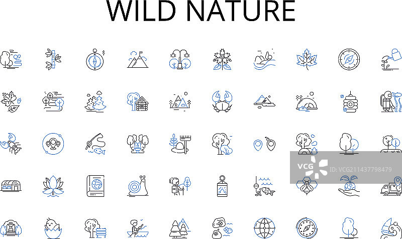 野生自然线性图标合集策略图片素材
