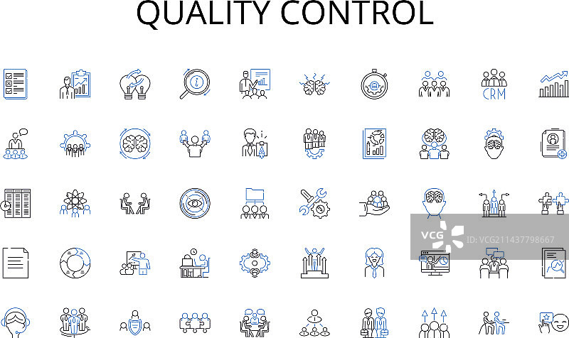 质量控制线性图标集合想象力图片素材