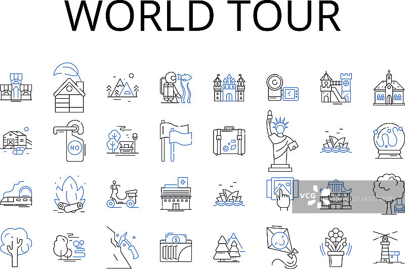 世界旅行线路图标合集：狂野之旅图片素材