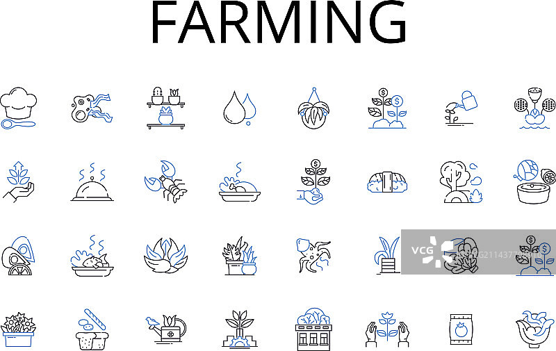 农业线性图标合集图片素材