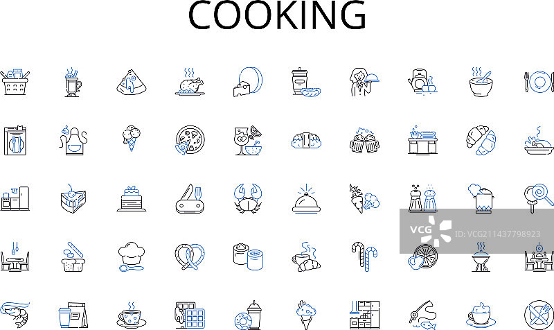 烹饪线条图标合集图片素材