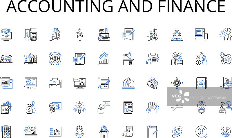 会计金融线性图标合集图片素材