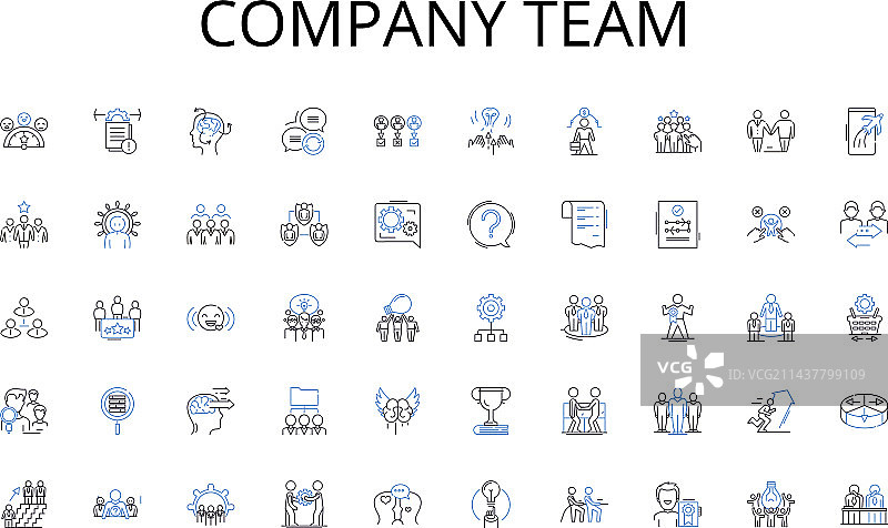 公司团队线性图标电视素材图片素材