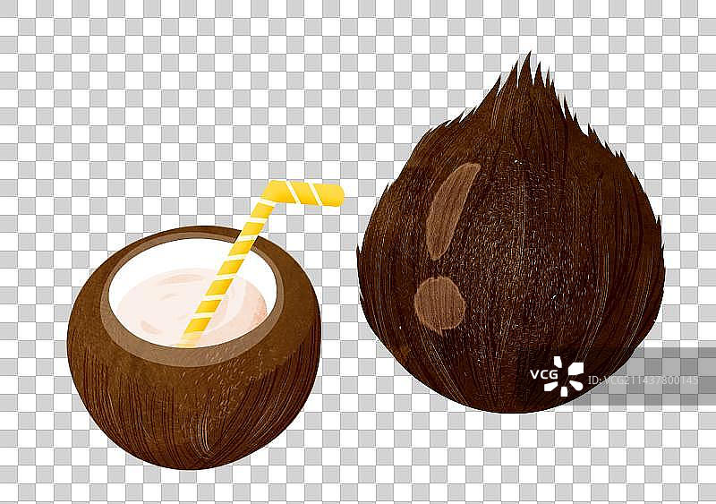 两个椰子图片素材