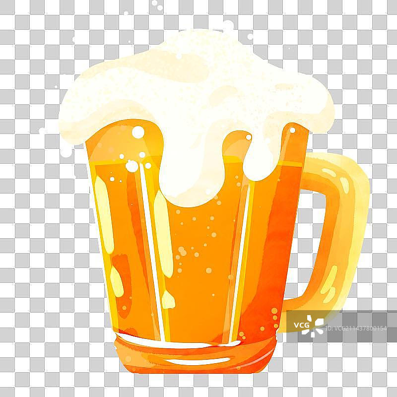 盛满啤酒冒着泡沫的啤酒杯图片素材