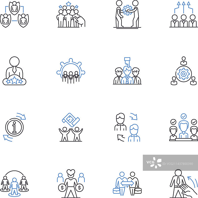 市场分析线性图标趋势集合图片素材