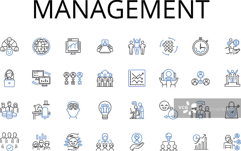 行政管理线条图标合集图片素材