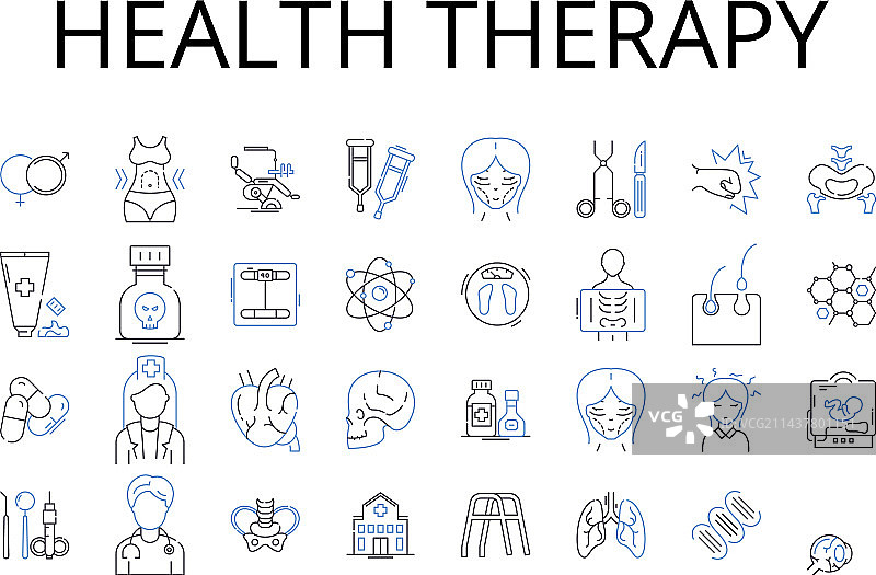 健康疗法线性图标图片素材