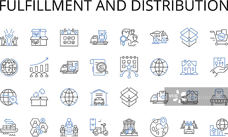 物流配送线性图标合集图片素材