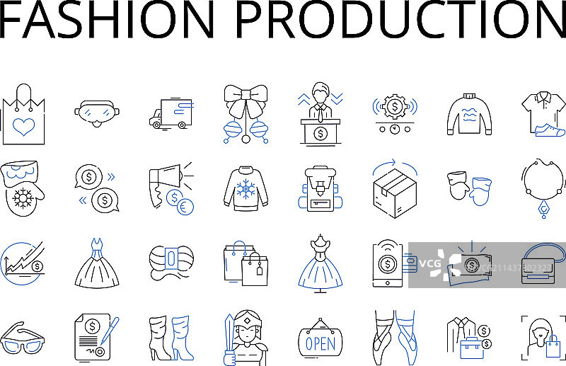 服装生产线图标系列图片素材