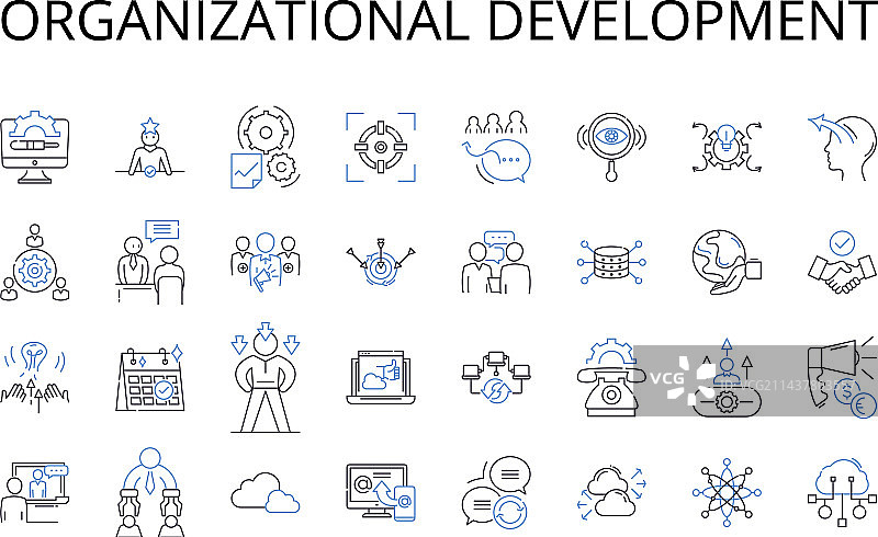组织发展线性图标合集图片素材