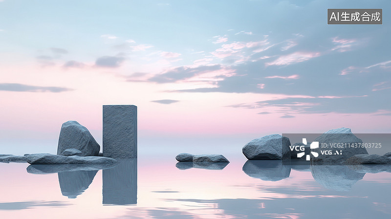 【AI数字艺术】海边的平静图片素材