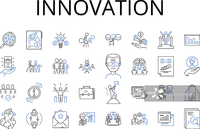 创新创意线性图标合集图片素材