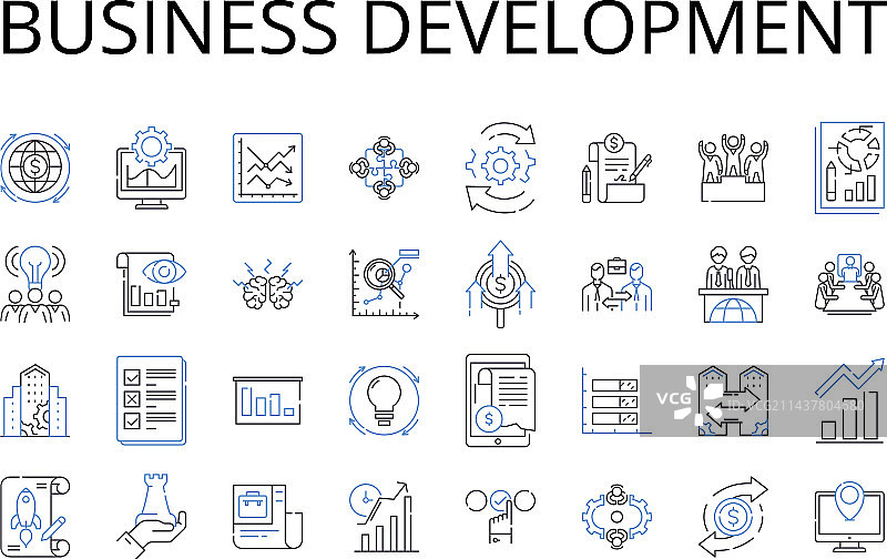商业发展线性图标合集图片素材