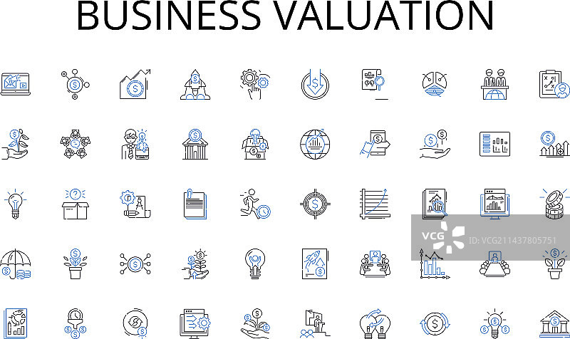 企业估值线性图标合集图片素材