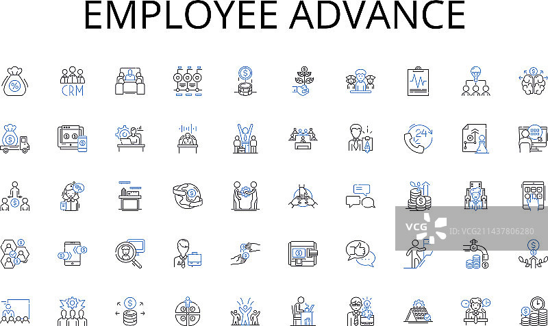 员工晋升线性图标合集图片素材