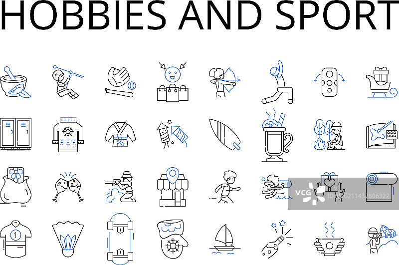 爱好与运动线条图标合集图片素材