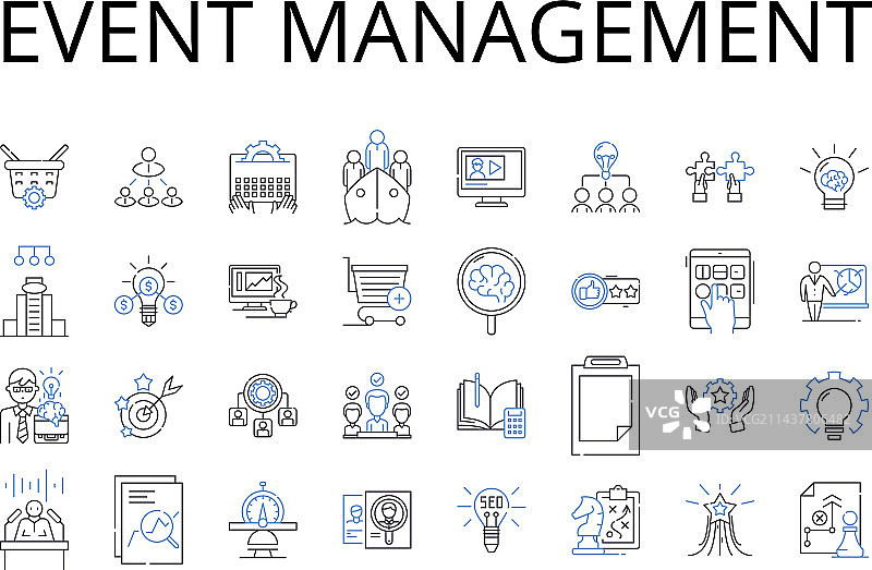 活动管理线性图标合集图片素材