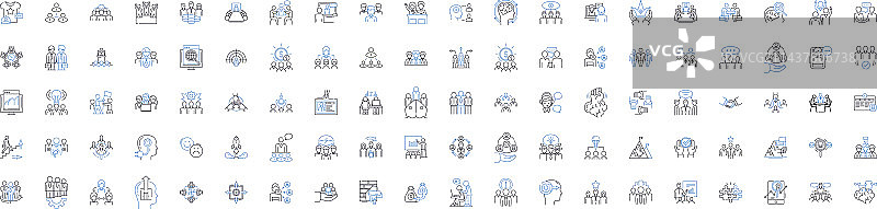 协作线性图标合集图片素材