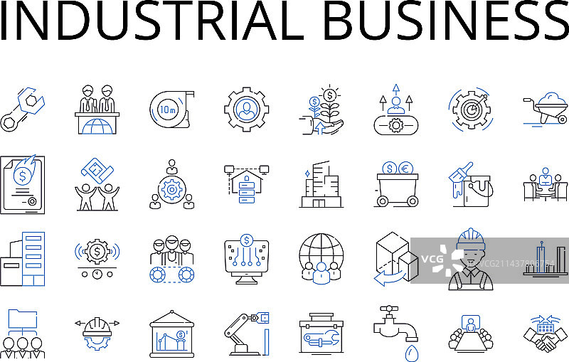 工业企业线条图标合集图片素材