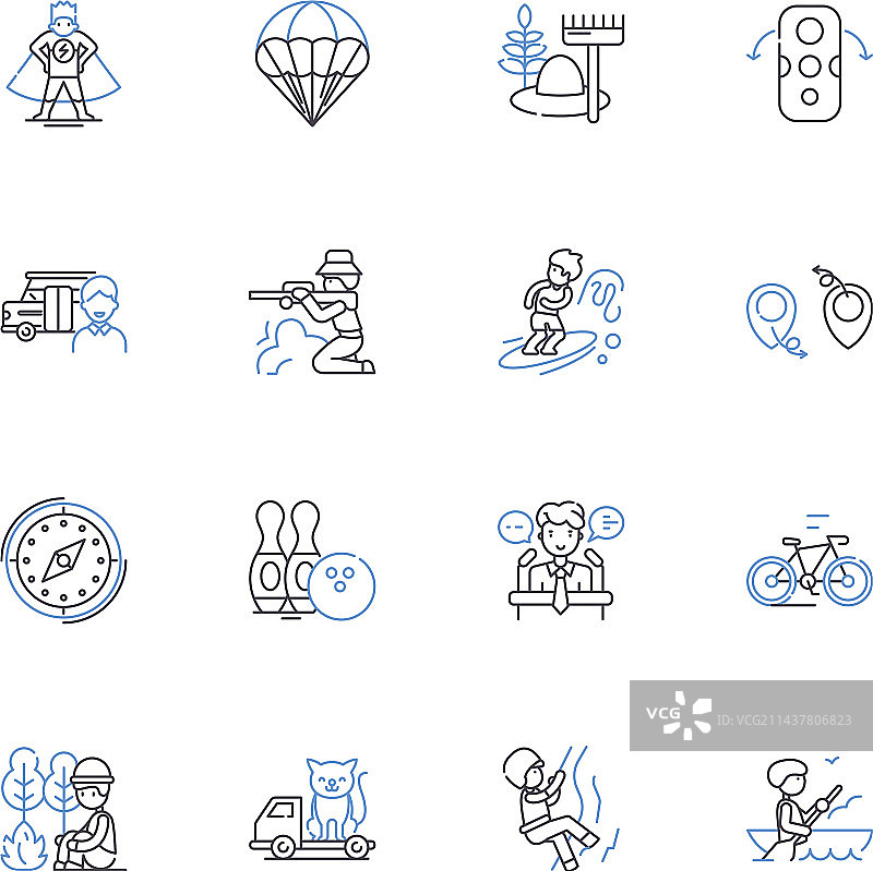 极限运动线性图标合集图片素材