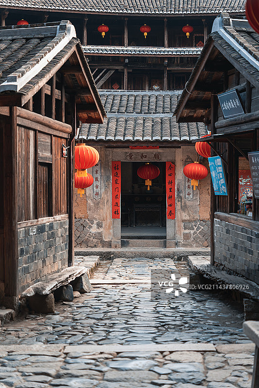福建初溪土楼——集庆楼内部图片素材