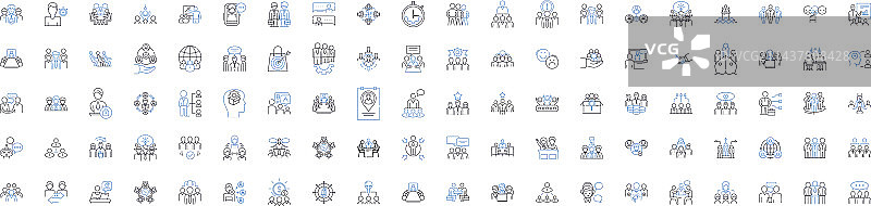 商业伙伴线性图标合集图片素材