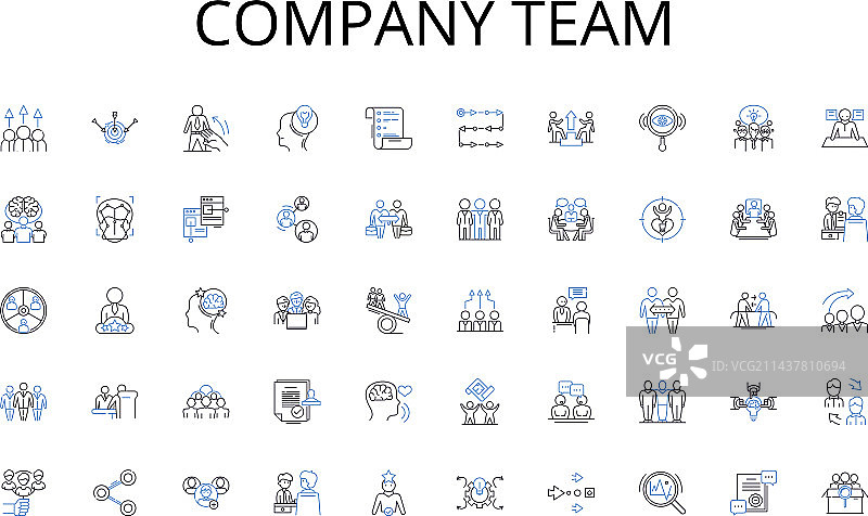公司团队线性图标合集：灵活图片素材