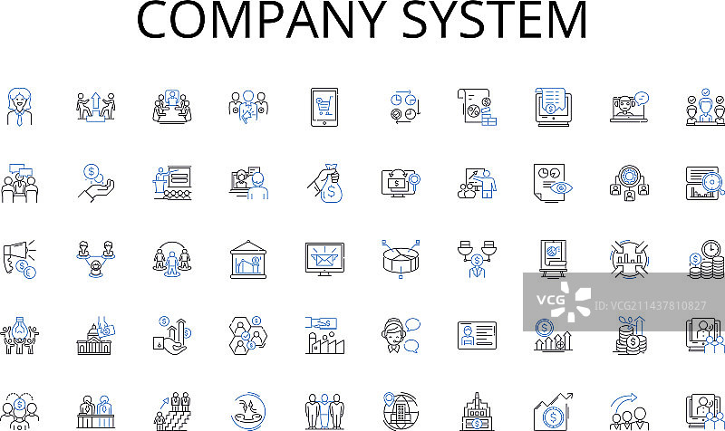 公司系统线性图标合集：摩天大楼图片素材