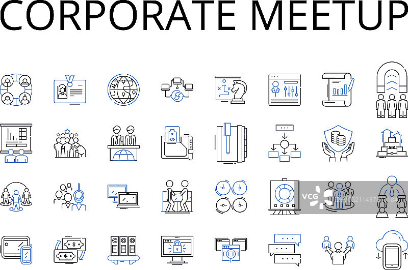 企业聚会线性图标商务素材图片素材