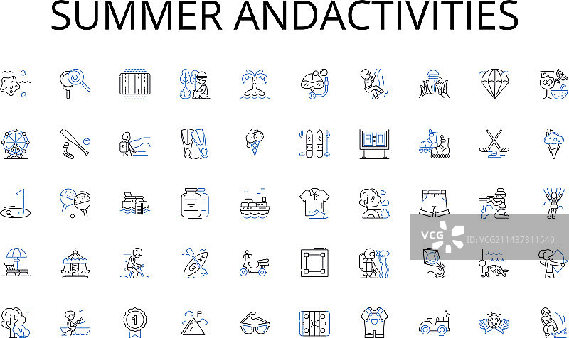 夏季活动线性图标啤酒合集图片素材
