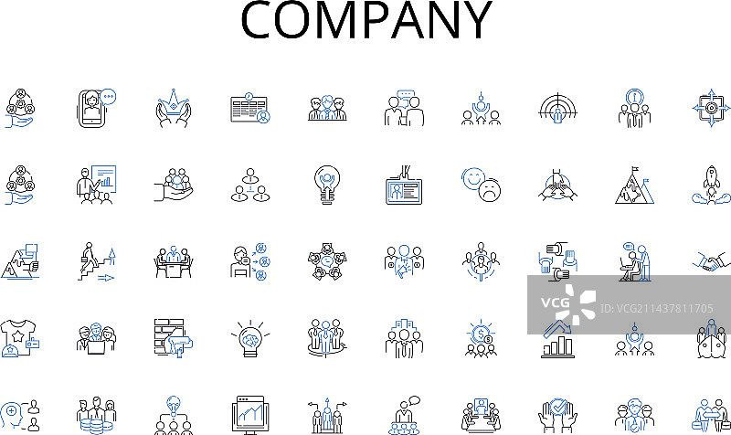 公司线条图标协作系列图片素材