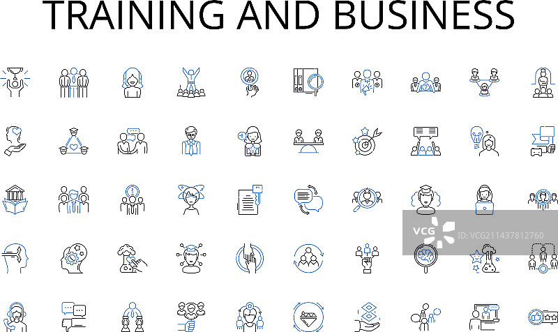培训与商业线条图标合集图片素材